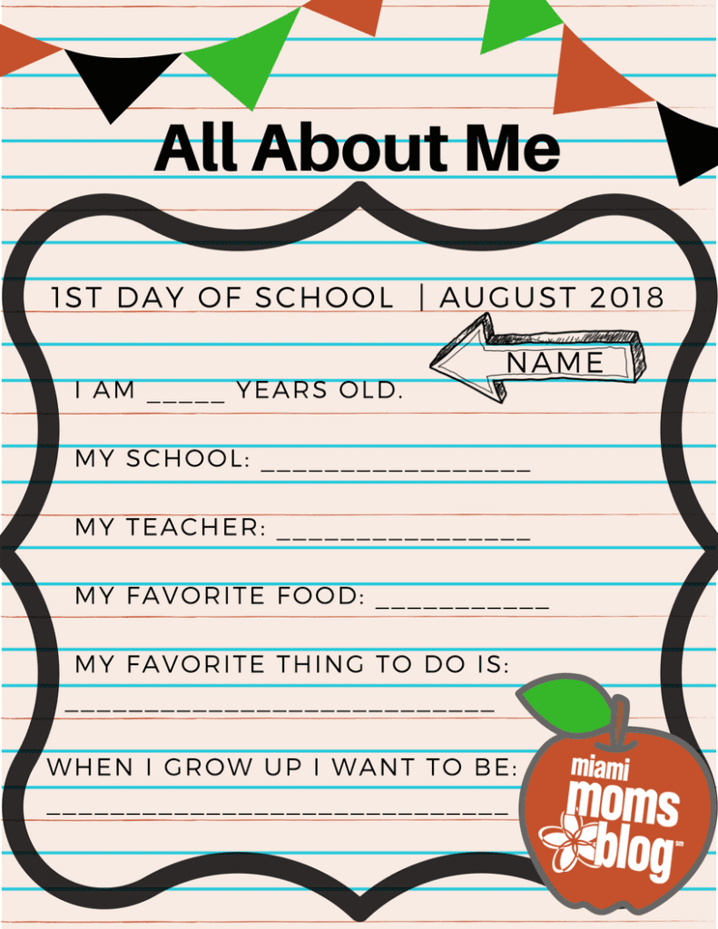 Back to School Questionnaire Miami Moms Blog Free printable