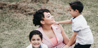 Image: A mother with her sons