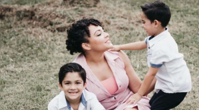Image: A mother with her sons