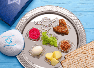 Image: A traditional Seder plate