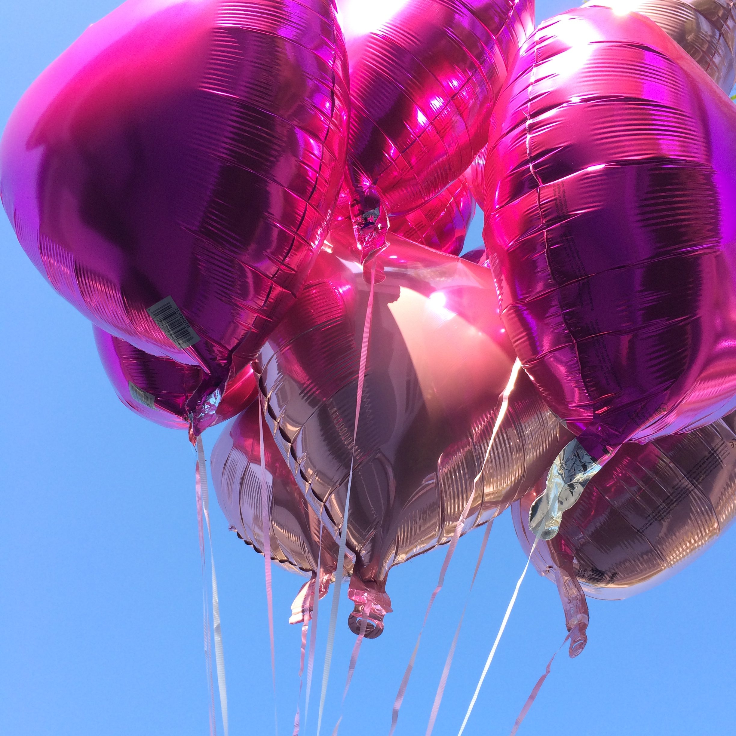 Festive pink balloons