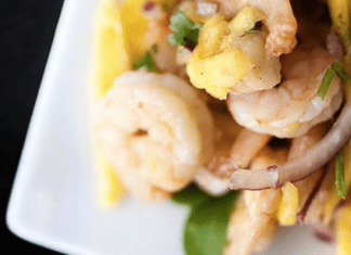 Mango salsa with shrimp (Recipes: 3 Inspirations to Help You Keep Your New Year's Resolutions Janeris Marte Contributor Miami Mom Collective)