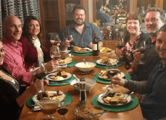 Alisa and her family enjoying a meal on St. Patrick's Day (Happy St. Patrick's Day: My Husband's 3 Day Corned Beef Brisket Alisa Britton Contributor Miami Mom Collective)
