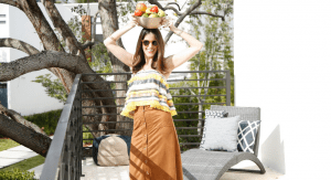 Monica with a fruit basket (Miami Mom Collective Welcomes MIA Mom Monica Auslander Moreno Contributor)