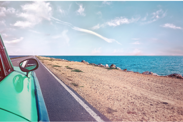 Image: A car on a scenic drive (Car Dates: Let's Get Driving! Lorena Lougedo Contributor Miami Mom Collective)
