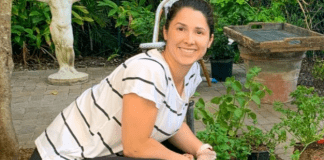 Florida Garden: Start Yours During National Gardening Month Aymee in her garden (Florida Garden: Start Yours During National Gardening Month Aymee Blanco Contributor Miami Mom Collective)