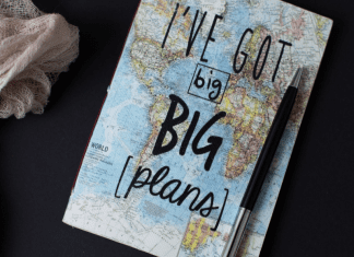 Image: A map of the world and a pen