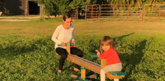 Kristina on a see saw with her daughter (Making Changes: Taking A Step Back In Order To Move Forward Kristina Fiorentino Contributor Miami Mom Collective)