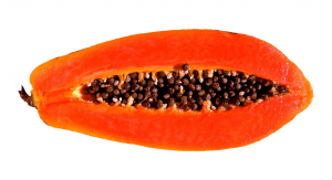 Image: A sliced papaya