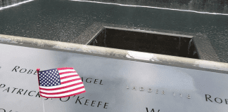 Image: A list of names engraved at the September 11th Memorial