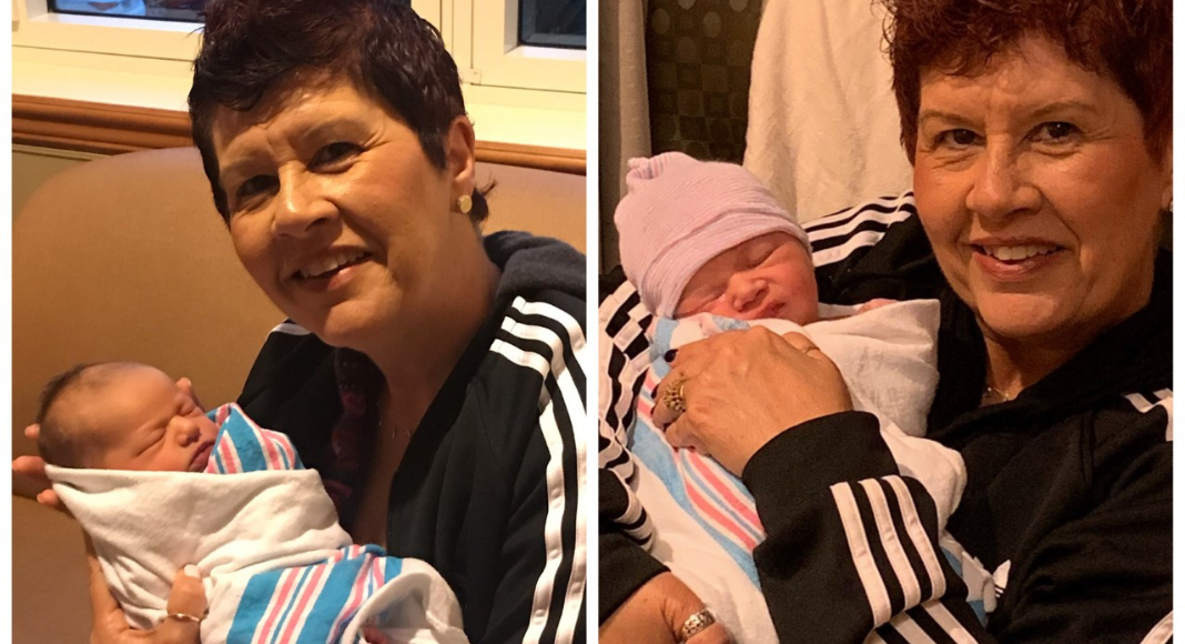 Holly holding her grandbabies for the first time (Grandparents Day 2021: Becoming a Grandparent Is a Special Gift Holly Farver Contributor Miami Mom Collective)