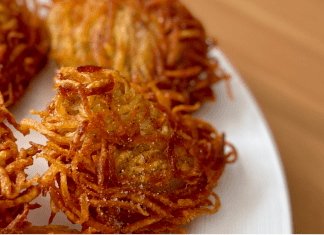 Image: A plate of homemade latkes