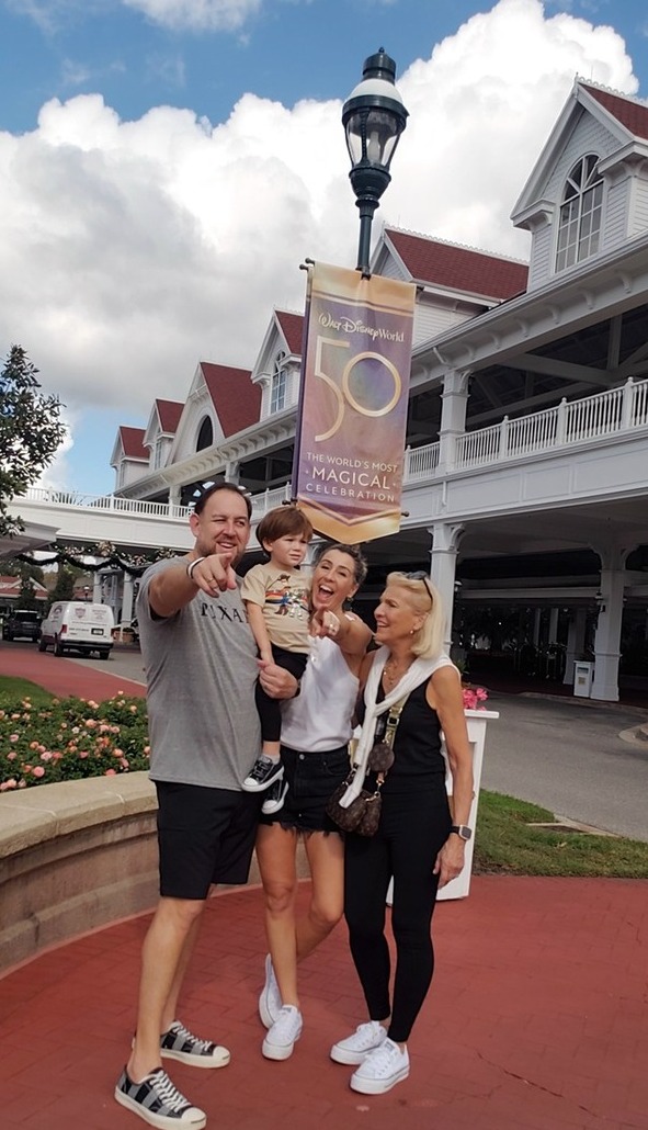 Image: Sandra's family outside their hotel (Sandra Jacquemin Contributor Miami Mom Collective)
