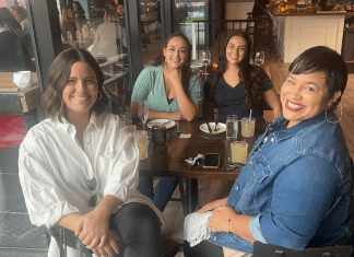 Image: Alisa and her friends enjoying a girls'night out (Galentine's Day 2022: Celebrate Love All Month Alisa Britton Contributor Miami Mom Collective)