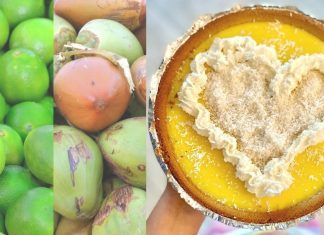 Happy Pi Day: Easy Coconut Key Lime Pie Recipe Limes, coconuts, and someone holding a coconut key lime pie