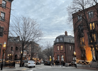 A view of one of Boston's main streets