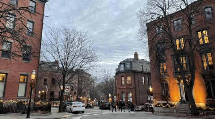 A view of one of Boston's main streets