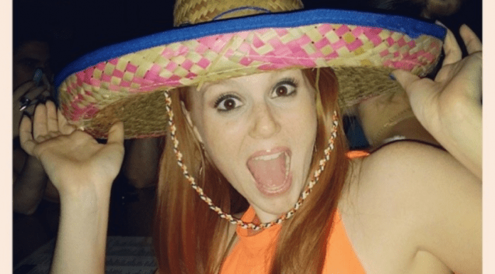 Katrina, wearing a festive sombrero to celebrate Cinco de Mayo