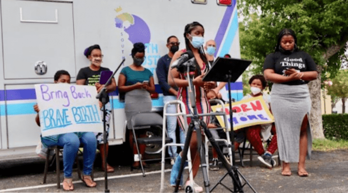 A speaker at a recent Birth Justice Initiative event