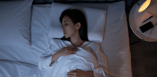 A woman sleeping
