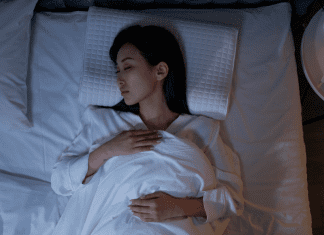 A woman sleeping