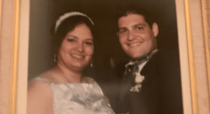 Natasha and her husband on their wedding day