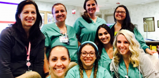 Dianna pictured with several of her co-workers