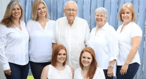 Grandparents with 3 daughters and 2 granddaughters