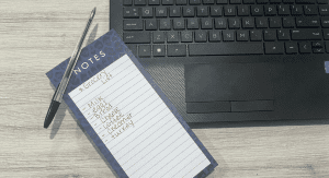 A handwritten grocery list