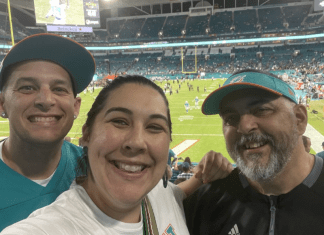 Family at football game