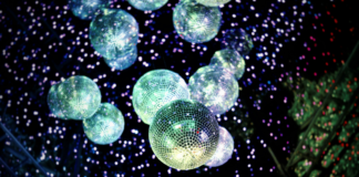 Image: Shimmering disco balls and festive confetti