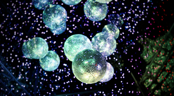Image: Shimmering disco balls and festive confetti
