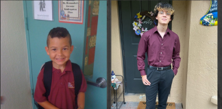 College Acceptance: Am I Ready?! Image: A side-by-side of Natasha's son in kindergarten, and now a senior in high school