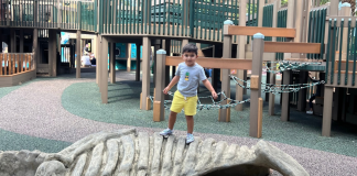 Image: A child enjoying the playground at Sugar Sand Park