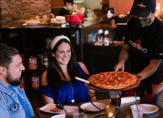 Image: Diana and her family enjoying a meal at Portofino Coal Fired Pizza in Homestead