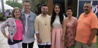 Image: Family celebrating Easter at church