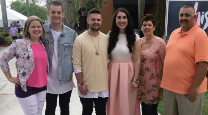 Image: Family celebrating Easter at church