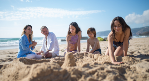 Image: A family at the beach