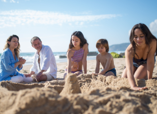 Image: A family at the beach