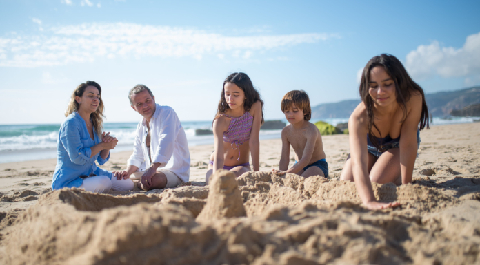 Image: A family at the beach