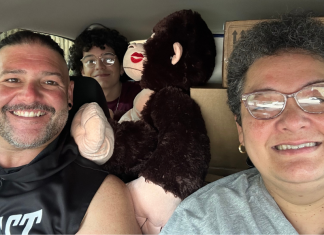 Image: Natasha and her husband taking their son to college