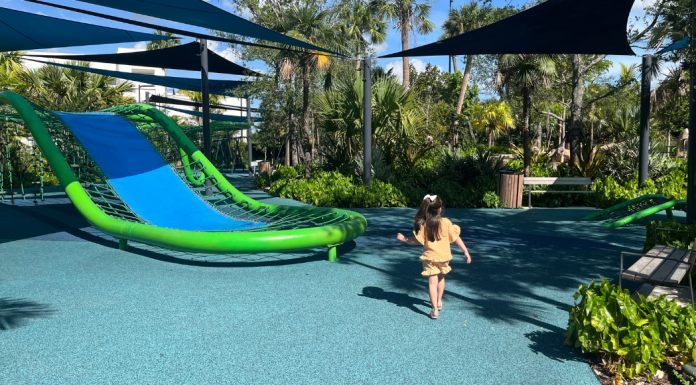 Image: A little girl playing at Losner Park
