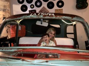 Image: A mother and son at Cafe la Trova, a local Cuban restaurant in Miami