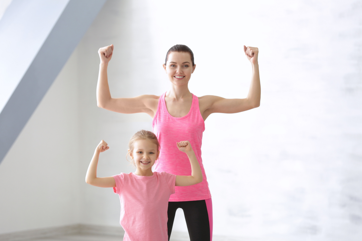 Image: strong mom and kid