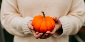 Pumpkin + Spice: Fall Foods That Promote Dental Health | Dr. Bob Image: A child holding a small pumpkin