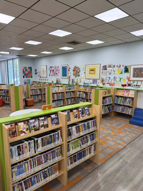 Image: Shelves of library books
