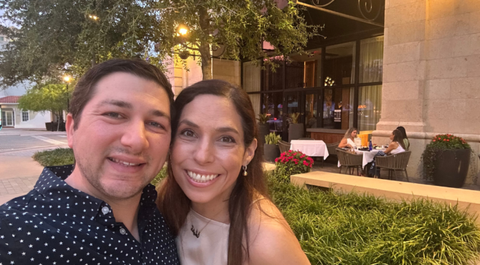 Miami Mom Collective Welcomes MIA Mom Lati Ghanem Image: Two people smiling in front of a restaurant